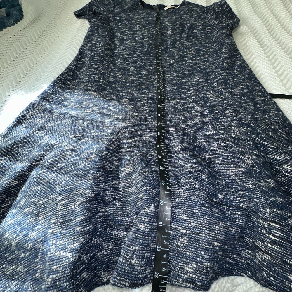 Tory Burch Margarite Flounce Dress Medium M Blue Marled Knit - Picture 8 of 8